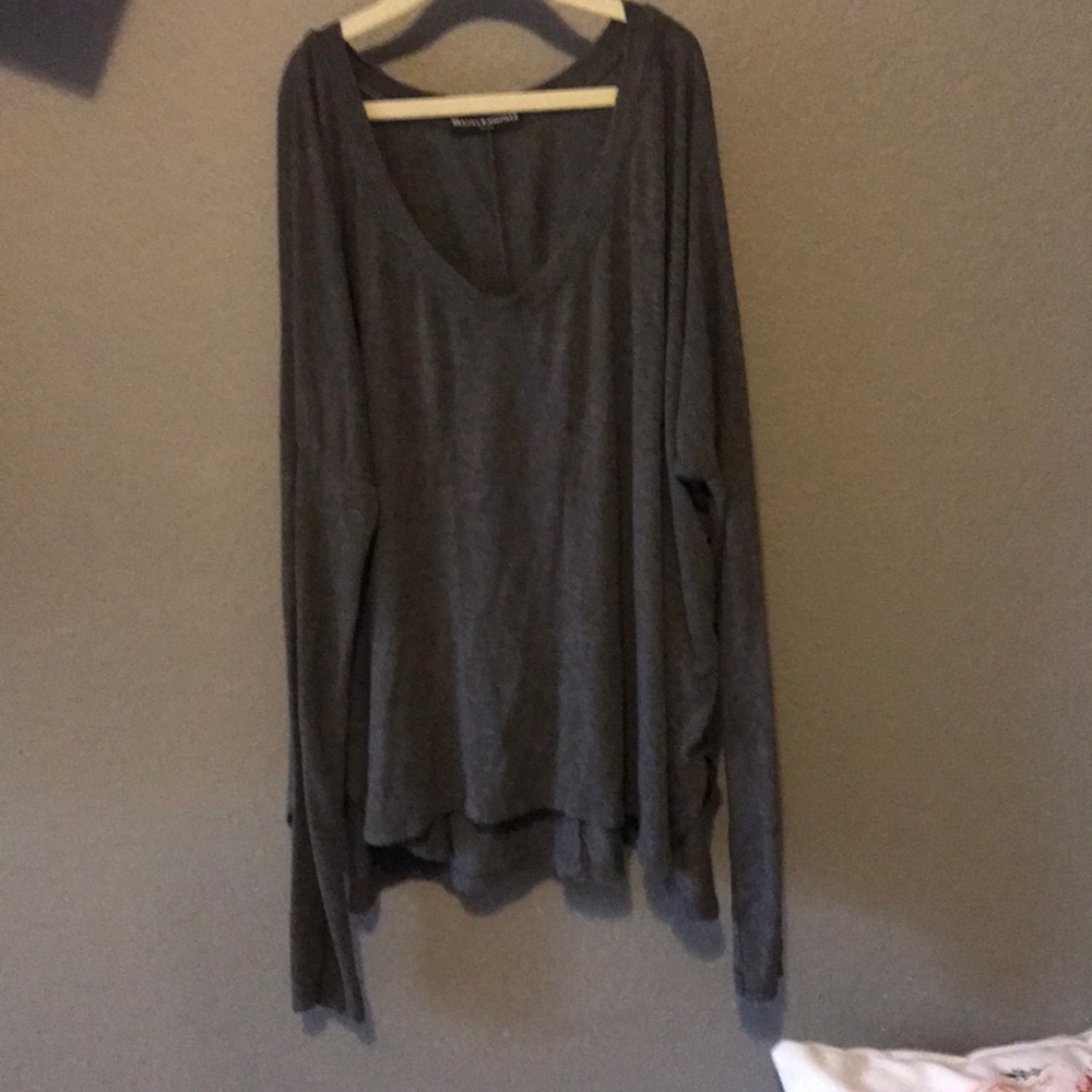 gray long sleeve brandy shirt